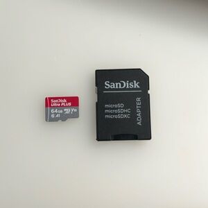 SanDisk Ultra Plus 64 GB micro sd card with adapter